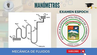 Ejercicio de Mecánica de Fluidos  EXAMEN DE LA ESPOCH MANÓMETROS CEA [upl. by Ecnaled]