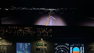 A320 Home Cockpit  Night Takeoff Gatwick  MSFS FlyByWire A32NX [upl. by Purdum]