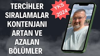 YKS 2024 TERCİHLER SIRALAMALAR KONTENJANI ARTAN VE AZALAN BÖLÜMLER [upl. by Aztinaj]