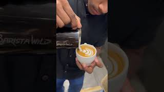 Classic tulip latte art video iamcoffeeartist coffeart coffee latteartist tuliplatteart cafe [upl. by Novyart]