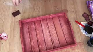 كيفية استخدام صبغة الخشب how to use wood stain on a tray [upl. by Wera314]