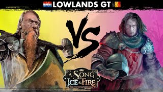 ASOIAF Lowlands GT Battle Report Baratheon Andrew Estermont vs Bolton Roose Bolton [upl. by Nilorac]