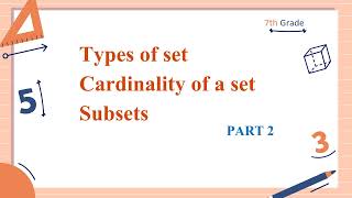 Types of Set  Cardinality of a Set  Subsets  Grade 7  Matatag Curriculum  Part 2 [upl. by Nnyliram878]