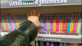 ASMR  Shelf Straightening Organizing kid books in french library supermarket target ish NO TALKING [upl. by Hakceber]