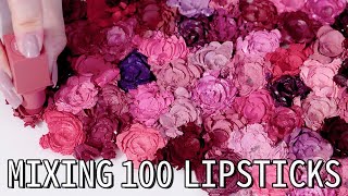 쿨톤 립스틱 100개 부수기  섞기💄Breaking amp mixing 100 cool tone lipsticks  ASMR 🎧  NG 포함🤦‍♀️ [upl. by Asirap788]