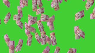 Rp 100000 Indonesian Rupiah Currency Banknotes Falling  GREEN SCREEN  HD  ROYALTY FREE [upl. by Kiri]