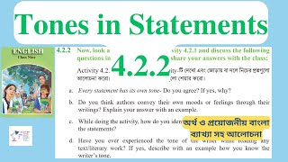 Class 9 Tones in Statements 4 2 2। New Curriculum 2024।Tones in Statements Class Nine English 422 [upl. by Aloeda339]