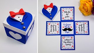 🥰Cajatarjeta plegable para el día de del padre🥰 Fathers Day Card Handmade Easy  Especial papá [upl. by Aay]