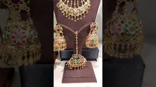 22k Gold Plated Red Green Combination Bridal Set [upl. by Htaek982]