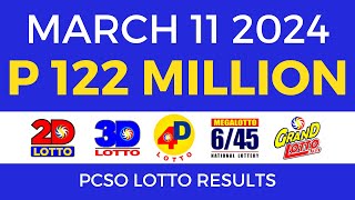 Lotto Result March 11 2024 9pm PCSO [upl. by Ekaj]