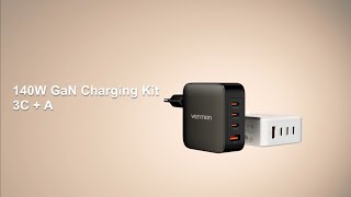 4Port USB C  C  C  A GaN Charging Kit 140W140W30W30W EUPlug FEI [upl. by Parhe]