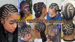 2024 LATEST GHANA WEAVING HAIRSTYLES  TRENDING CORNROW HAIRSTYLES  STITCH BRAIDS TUTORIAL viral [upl. by Hokanson]