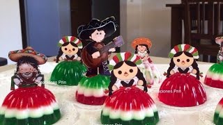 Gelatinas Tricolor 🇲🇽de Adelitas y muñequitos [upl. by Boelter]