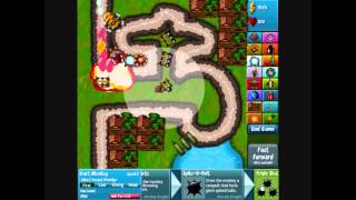 Bloons Tower Defense 4 Walkthrough Track 2  HARD  No Roadspikes  No Lives lost [upl. by Niarb597]