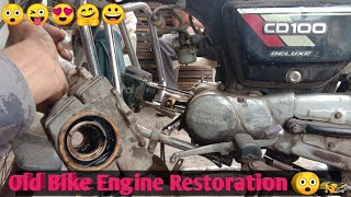 Hero Honda CD 100 Engine Repairing  Engine problems Solved  Old Bike Restoration [upl. by Elodia]