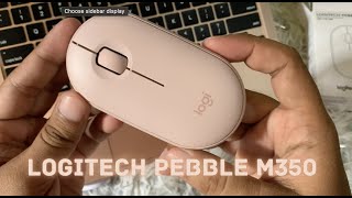 LOGITECH PEBBLE M350  Unboxing First Impression Review and How to connect to Macbook Air  2022 [upl. by Catton116]