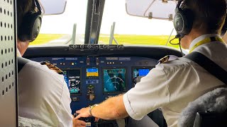 COCKPIT VIEW Aurigny Dornier 228200NG Takeoff Alderney airport ACI [upl. by Goodson236]