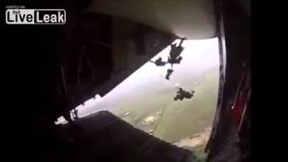 Mexican Paratrooper Gets Hung Up and Towed Behind Plane [upl. by Sherman]