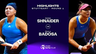 Diana Shnaider vs Paula Badosa  2024 Stuttgart Round 1  WTA Match Highlights [upl. by Ailugram]