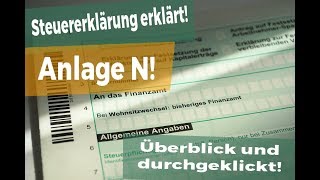 Steuererklärung 2017 Anlage N damit DU an alles denkst [upl. by Kidder]