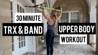 30 Minute TRX and Mini Band Upper Body Strength Workout  Tri Sets  Low Impact [upl. by Onaivlis]