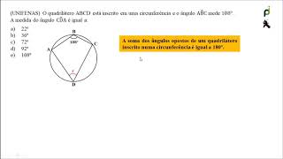 QUESTÃO UNIFENAS  QUADRILÁTERO INSCRITO [upl. by Cosme977]