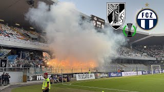 ZÜRCHER SÜDKURVE mit UNGLAUBLICHEN SUPPORT 🤯 in Guimarães 🇵🇹 trotz Ausscheiden  Vitória v FCZ Vlog [upl. by Ebba]