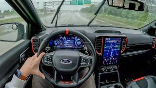 2024 Ford Ranger Raptor  Morning Commute in a Rainstorm [upl. by Price]