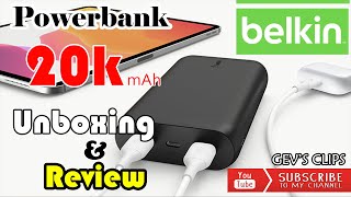 Belkin BOOST CHARGE USBC PD Power Bank 20K  Unboxing amp Review [upl. by Joab]