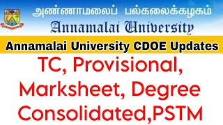 Annamalai University CDOE Certificate Full Details 👍 [upl. by Mercola477]