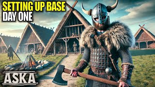 Day 1 of This Awesome New Viking Survival Game  ASKA Gameplay  Part 1 [upl. by Nivlag994]