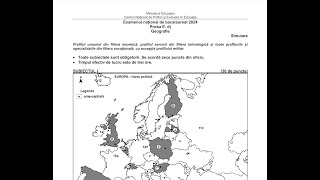 Simulare BAC Geografie 2024  Rezolvare subiect [upl. by Yusuk]