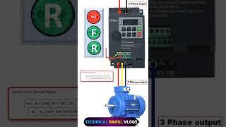 Input 1 Phase output 3 Phase Motor Drive Connection shorts youtubeshorts short [upl. by Noswal924]