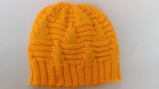 woolen cap knitting design for ladies and gentsnew topi ka designtopi banane ka tarika [upl. by Kono]