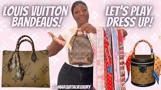 HOW TO USE LOUIS VUITTON BANDEAUS 🥳  DRESS UP YOUR LOUIS VUITTON HANDBAGS  LV HANDBAGS [upl. by Ruhtracam]