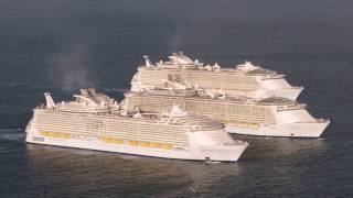 Worlds Three Biggest Cruise Ships Meet At Sea [upl. by Tasha]