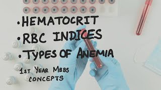 Hematocrit RBC Indices Anemia  First Year MBBS [upl. by Atinob]