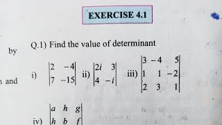 Exercise 41 Determinants and matrices Class 11 Maths 1 Maharashtra Board New syllabus by CHETAN sir [upl. by Nohsed]