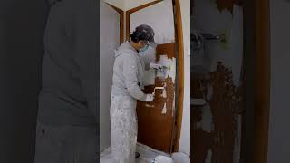 Painting Varnished Wood Doors with Primer Sealer Stain block stainblock primer sealer [upl. by Naneek294]