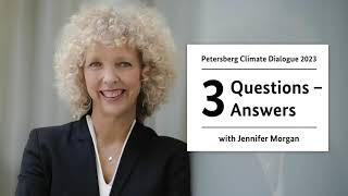 Petersberg Climate Dialogue 2023 – 3 Questions – 3 Answers with Jennifer Morgan [upl. by Eizzil274]