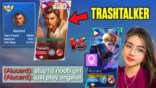 I PRETEND TO BE A NUB GIRL IN 1v1 then humble this trashtalker with my 800 star💀  Mobile Legends [upl. by Anoj]