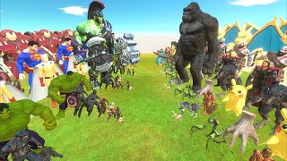 MARVEL GODS WAR  MARVEL TEAM vs GODS TEAM  Animal Revolt Battle Simulator [upl. by Ibba]