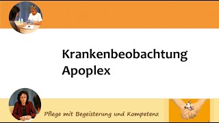 Krankenbeobachtung für die Pflege von Menschen mit Apoplex hier Hemiparese [upl. by Stalder]