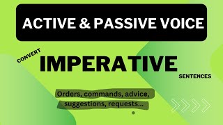 Imperative sentences in passive voice [upl. by Eeniffar]