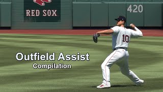 Outfield Assist Compilation of The Show  MLB The Show 21 PS4 gameplay [upl. by Irpac]