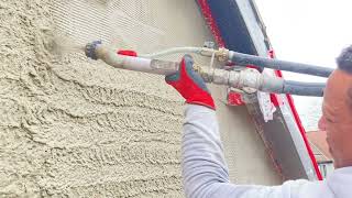 Spraying a front Gable with my K4 rendering machine [upl. by Eislrahc181]