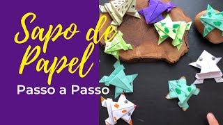 Sapo de Papel FÁCIL Como fazer sapo origami passo a passo  Dobradura de Sapo que pula DIY [upl. by Tehr]