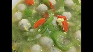 Loofah Soup with Fish balls and egg 丝瓜鱼丸蛋花汤 [upl. by Peregrine]