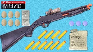 M870 Realistic Toy Shotgun with Water Gel Ball Bullet Shots  Soft Nerf Darts Gun Shooting Toys [upl. by Shevlo]