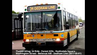 TheMBTADog MBTA Bus 34 Ride  FOREST HILLS to DEDHAM LINE via WASHINGTON STREET NABI CNG 2078 [upl. by Ahsenat]